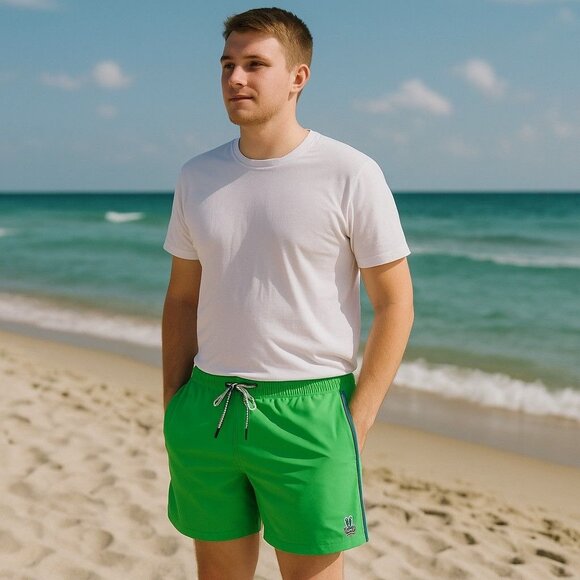 Psycho Bunny Ratcliff Swim Shorts Men's XXL Lime Green - Picture 3 of 10